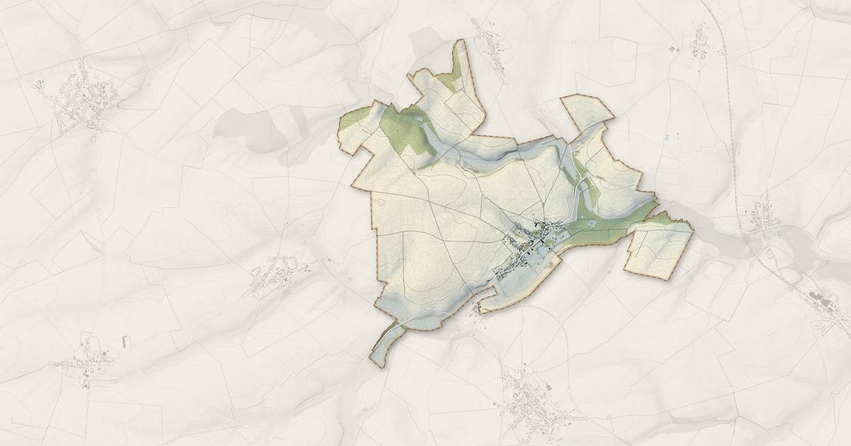 Portrait cartographique de Montiers : relief, eau, forêts, bâti et voies, calculés à partir des données de l'IGN