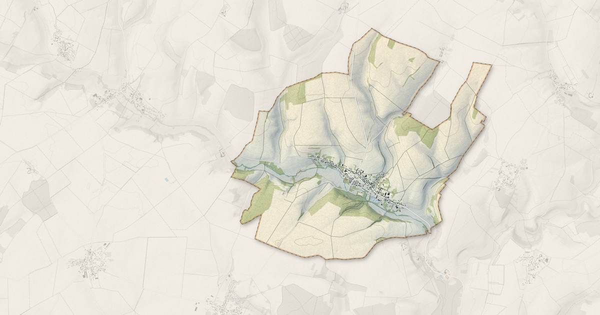 Portrait cartographique de Montreuil-sur-Brêche : relief, eau, forêts, bâti et voies, calculés à partir des données de l'IGN