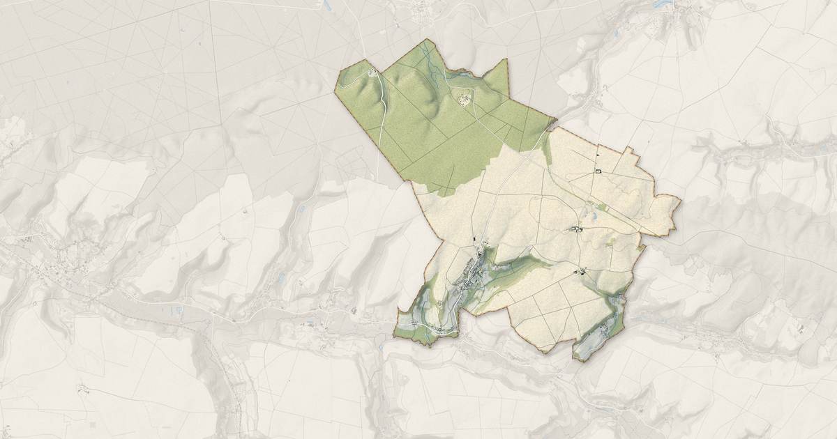Portrait cartographique de Morienval : relief, eau, forêts, bâti et voies, calculés à partir des données de l'IGN