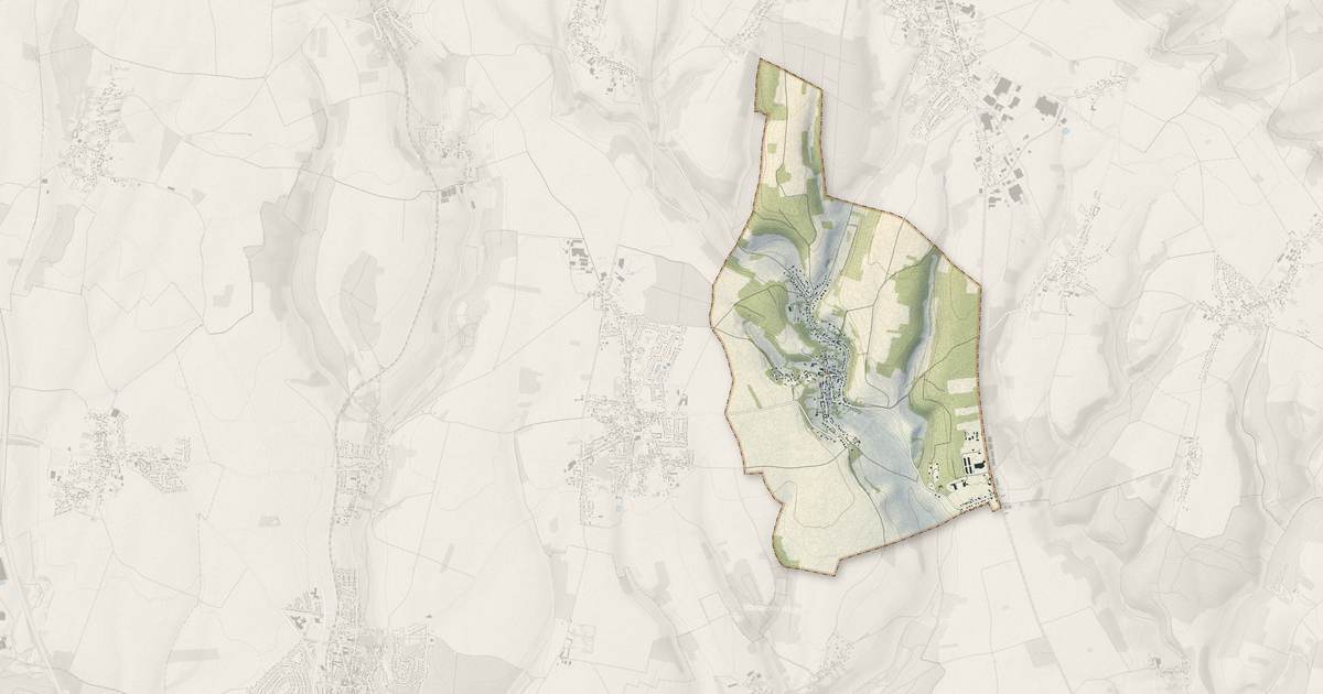 Portrait cartographique de Mortefontaine-en-Thelle : relief, eau, forêts, bâti et voies, calculés à partir des données de l'IGN