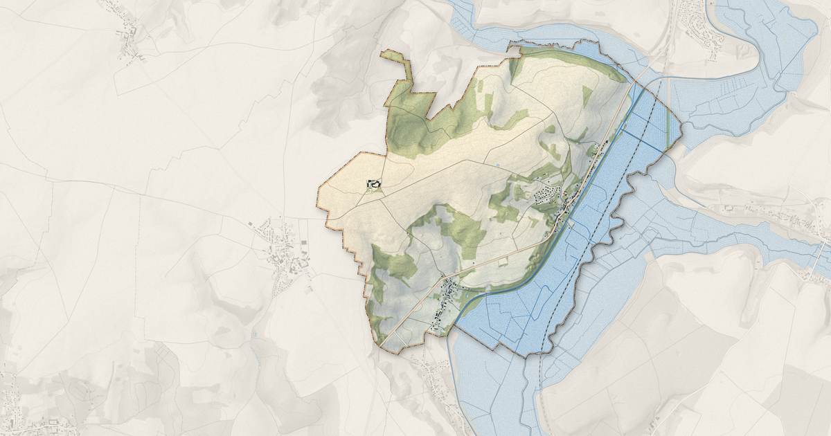 Portrait cartographique de Neufchelles : relief, eau, forêts, bâti et voies, calculés à partir des données de l'IGN
