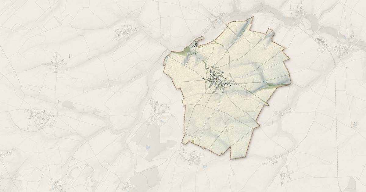 Portrait cartographique de La Neuville-Roy : relief, eau, forêts, bâti et voies, calculés à partir des données de l'IGN