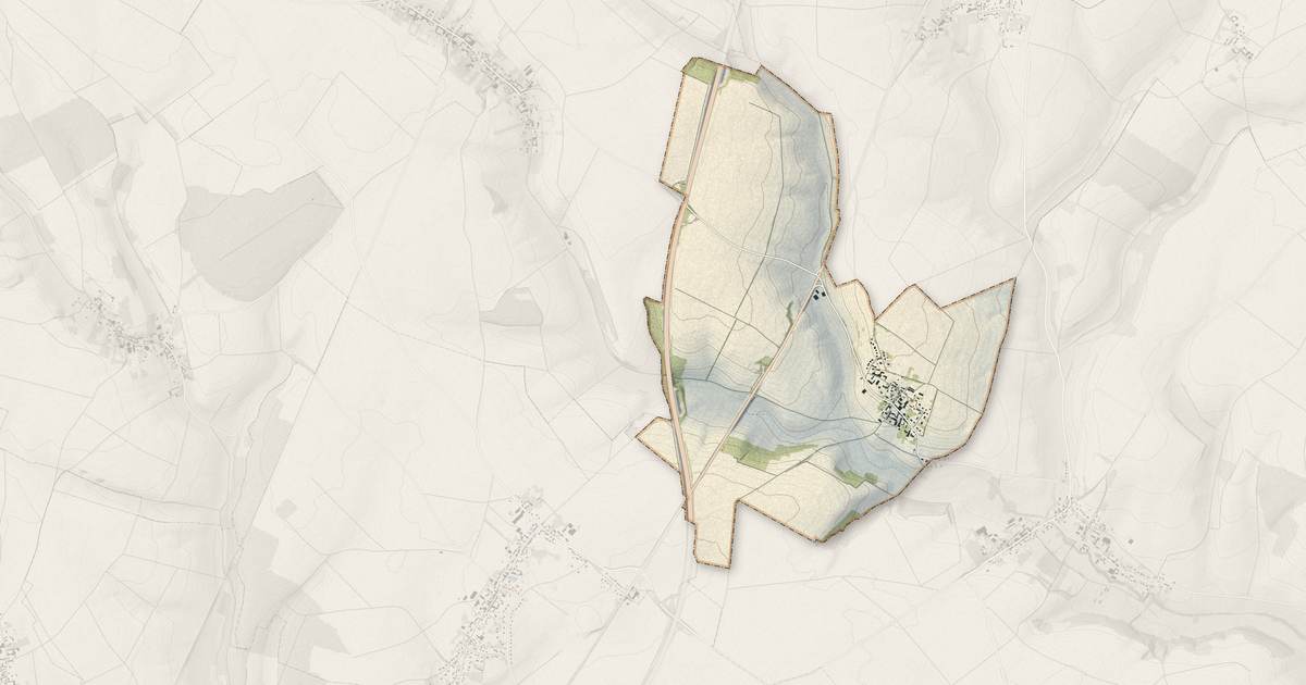 Portrait cartographique de La Neuville-Saint-Pierre : relief, eau, forêts, bâti et voies, calculés à partir des données de l'IGN