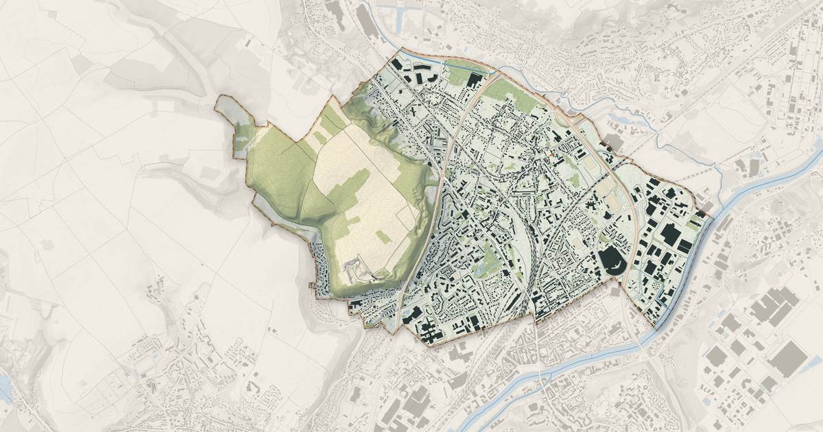 Portrait cartographique de Nogent-sur-Oise : relief, eau, forêts, bâti et voies, calculés à partir des données de l'IGN