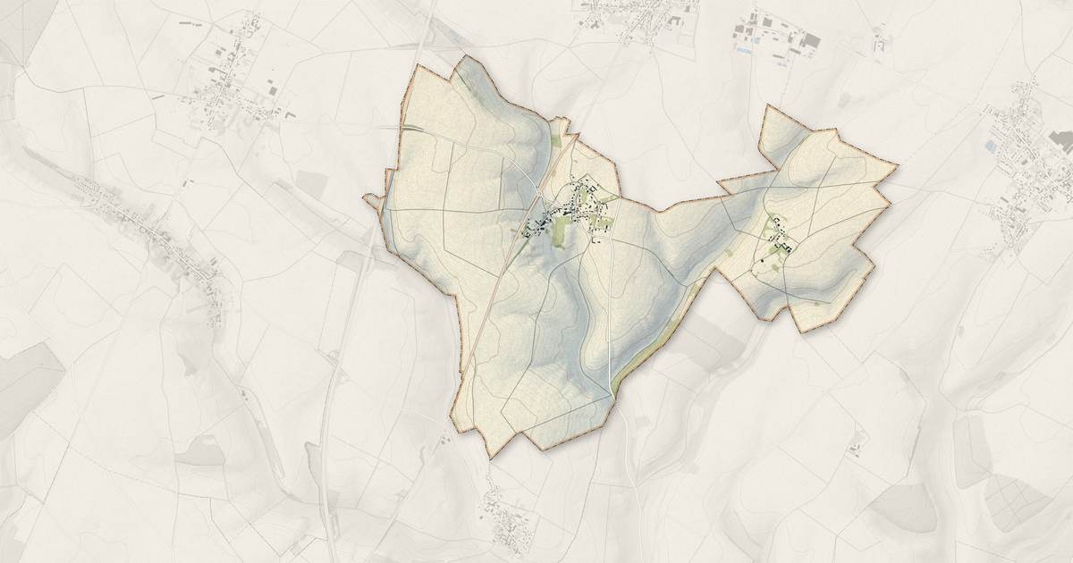Portrait cartographique de Noirémont : relief, eau, forêts, bâti et voies, calculés à partir des données de l'IGN