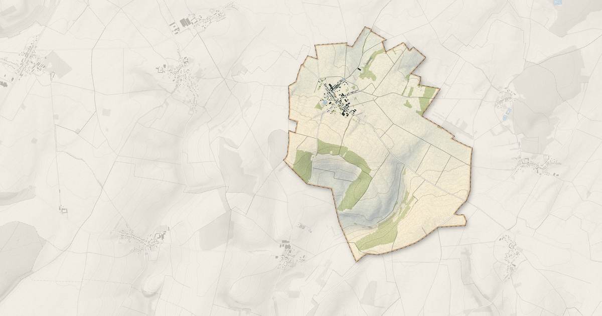 Portrait cartographique de Noroy : relief, eau, forêts, bâti et voies, calculés à partir des données de l'IGN