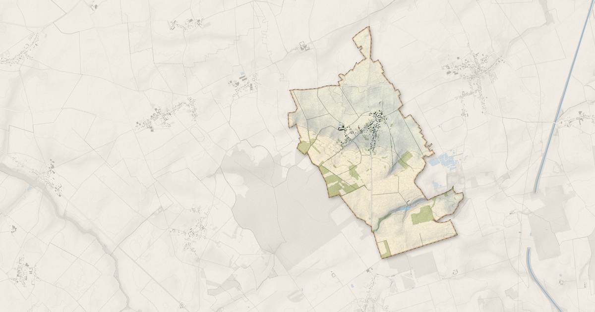 Portrait cartographique de Ognolles : relief, eau, forêts, bâti et voies, calculés à partir des données de l'IGN