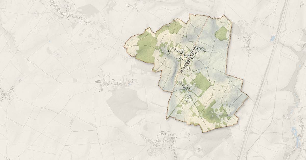 Portrait cartographique de Orvillers-Sorel : relief, eau, forêts, bâti et voies, calculés à partir des données de l'IGN