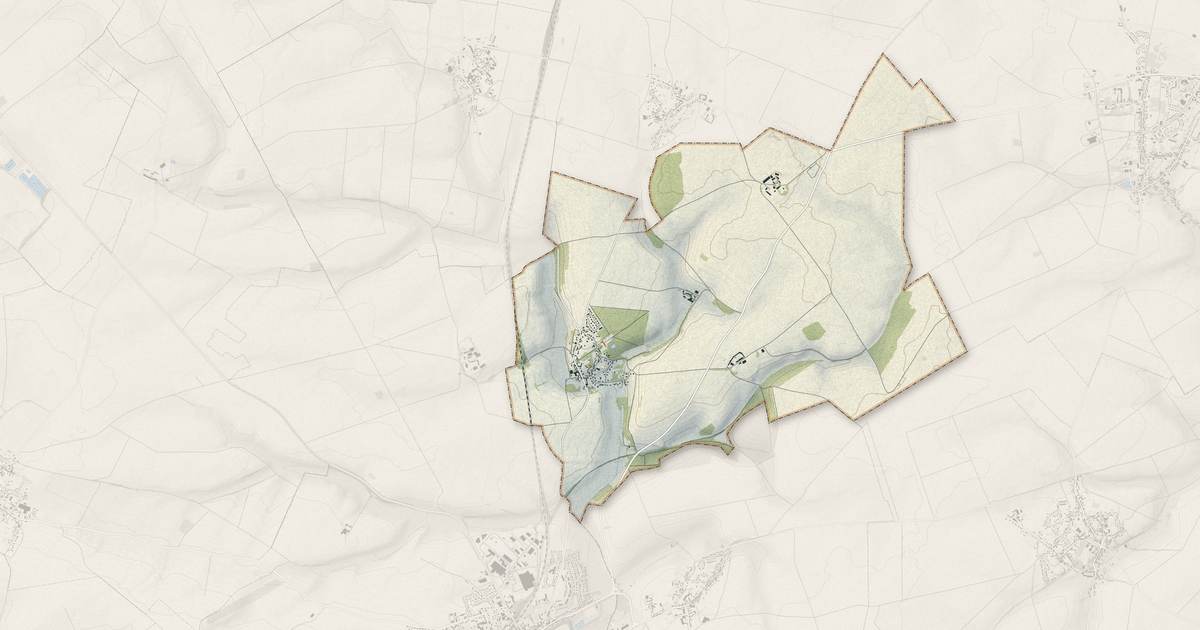 Portrait cartographique de Plainval : relief, eau, forêts, bâti et voies, calculés à partir des données de l'IGN
