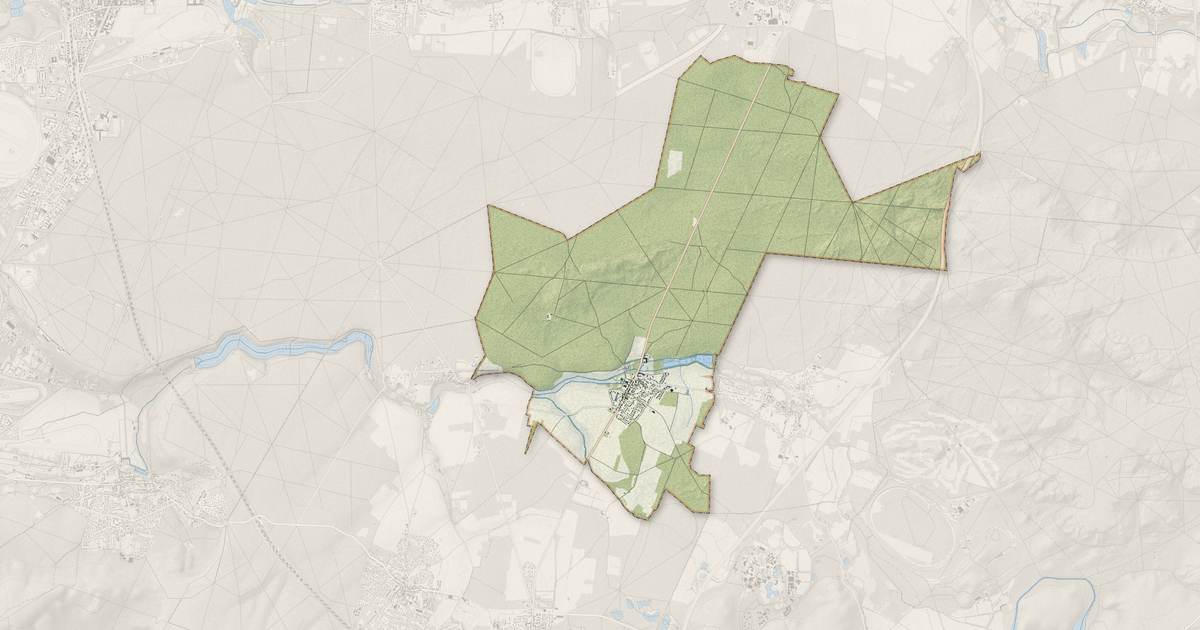 Portrait cartographique de Pontarmé : relief, eau, forêts, bâti et voies, calculés à partir des données de l'IGN