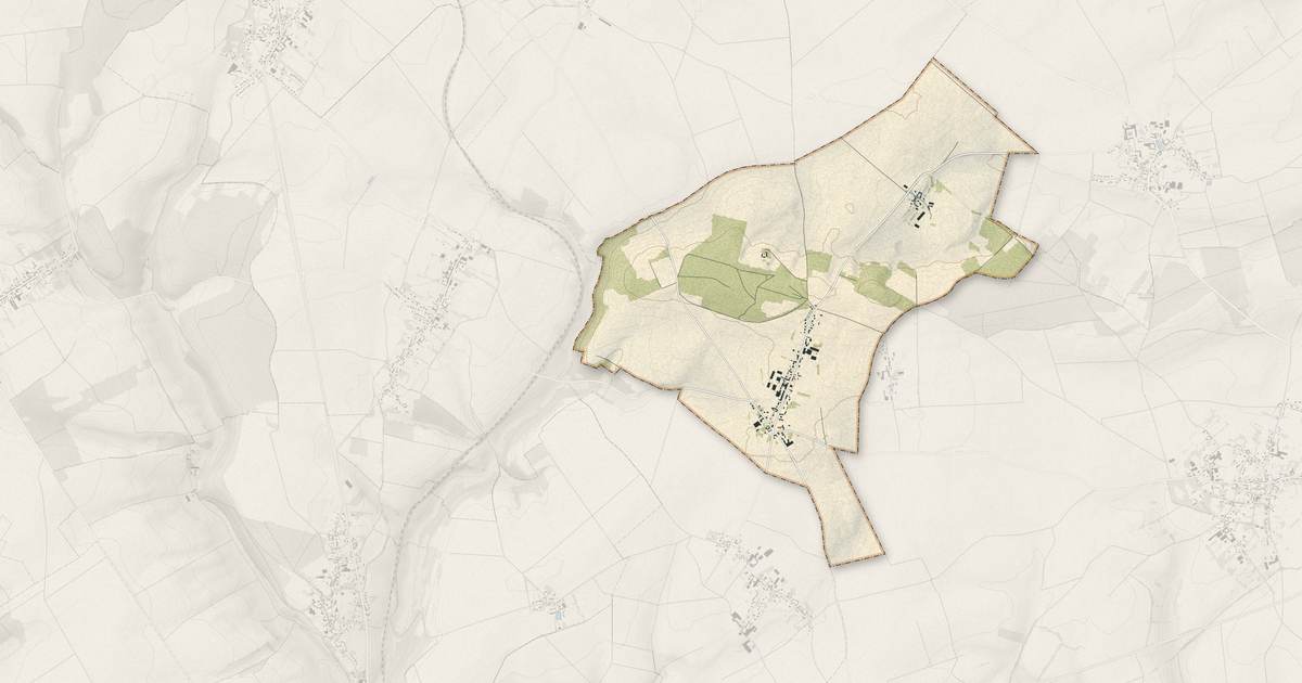 Portrait cartographique de Prévillers : relief, eau, forêts, bâti et voies, calculés à partir des données de l'IGN