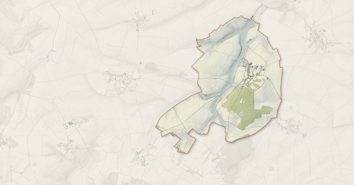 Portrait cartographique de Pronleroy : relief, eau, forêts, bâti et voies, calculés à partir des données de l'IGN