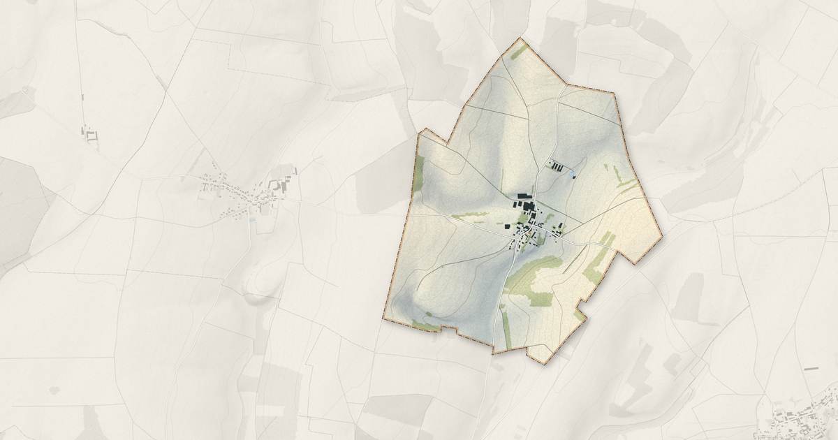 Portrait cartographique de Rémécourt : relief, eau, forêts, bâti et voies, calculés à partir des données de l'IGN