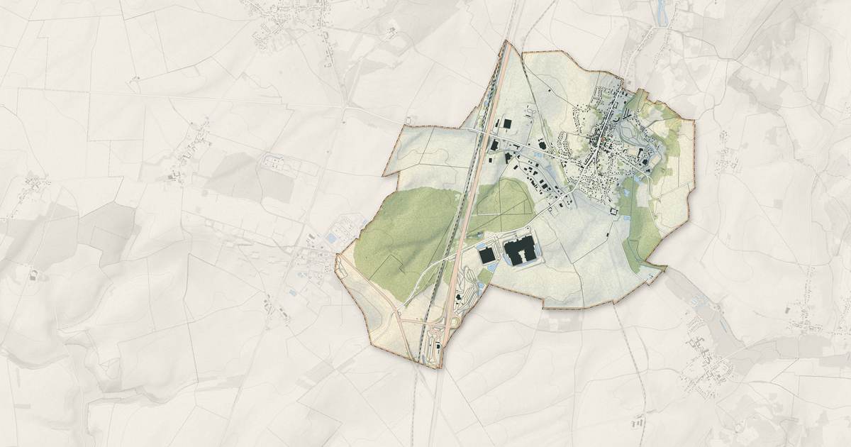 Portrait cartographique de Ressons-sur-Matz : relief, eau, forêts, bâti et voies, calculés à partir des données de l'IGN