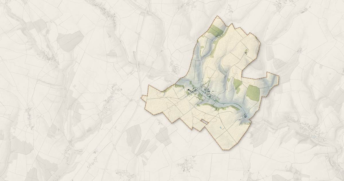 Portrait cartographique de Reuil-sur-Brêche : relief, eau, forêts, bâti et voies, calculés à partir des données de l'IGN