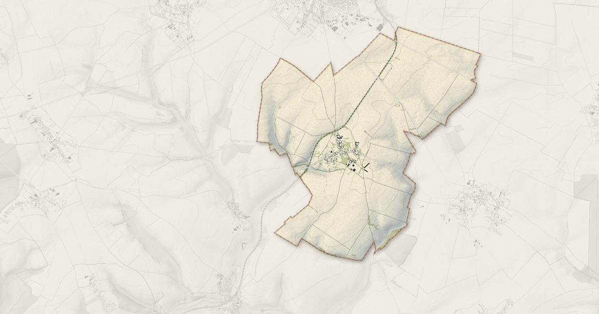 Portrait cartographique de Rotangy : relief, eau, forêts, bâti et voies, calculés à partir des données de l'IGN