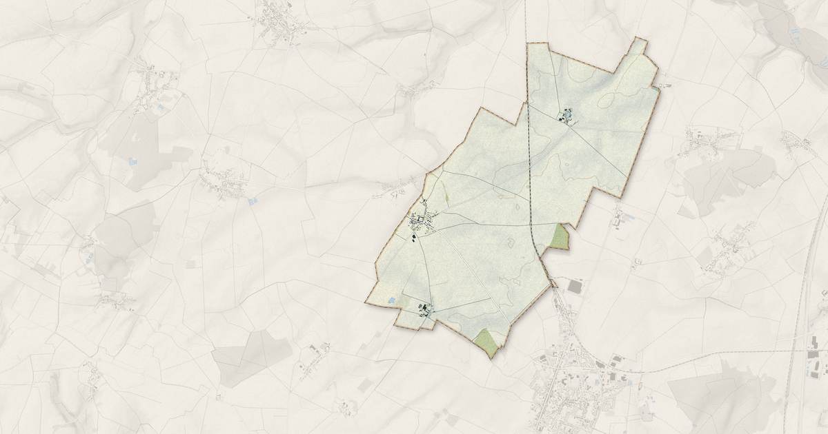 Portrait cartographique de Rouvillers : relief, eau, forêts, bâti et voies, calculés à partir des données de l'IGN