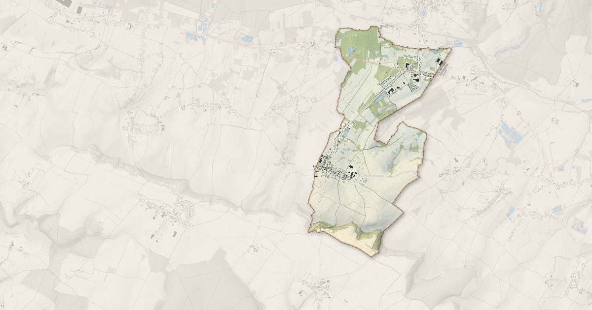 Portrait cartographique de Saint-Aubin-en-Bray : relief, eau, forêts, bâti et voies, calculés à partir des données de l'IGN