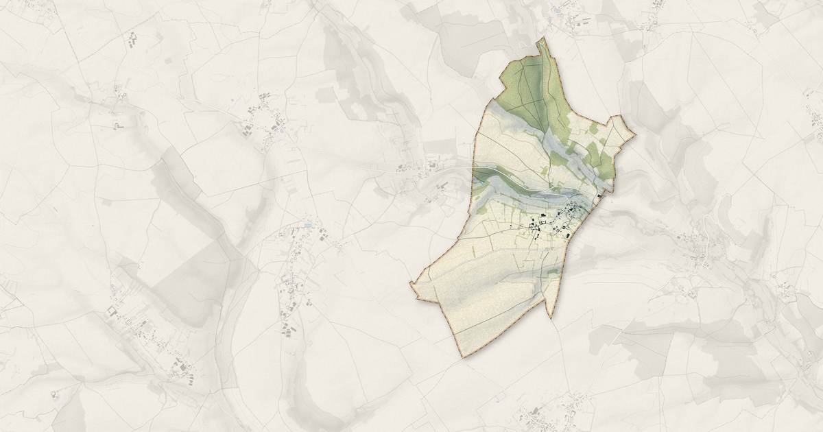 Portrait cartographique de Saint-Deniscourt : relief, eau, forêts, bâti et voies, calculés à partir des données de l'IGN