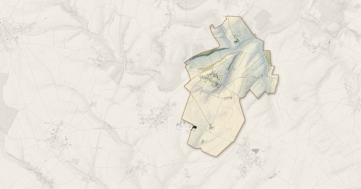 Portrait cartographique de Sainte-Eusoye : relief, eau, forêts, bâti et voies, calculés à partir des données de l'IGN