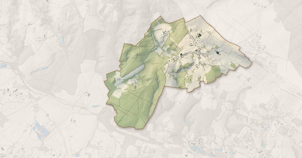 Portrait cartographique de Saint-Germain-la-Poterie : relief, eau, forêts, bâti et voies, calculés à partir des données de l'IGN