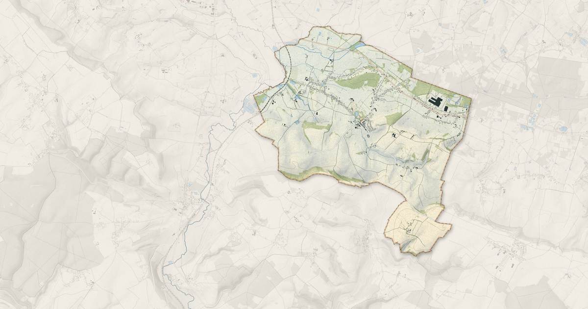 Portrait cartographique de Saint-Germer-de-Fly : relief, eau, forêts, bâti et voies, calculés à partir des données de l'IGN
