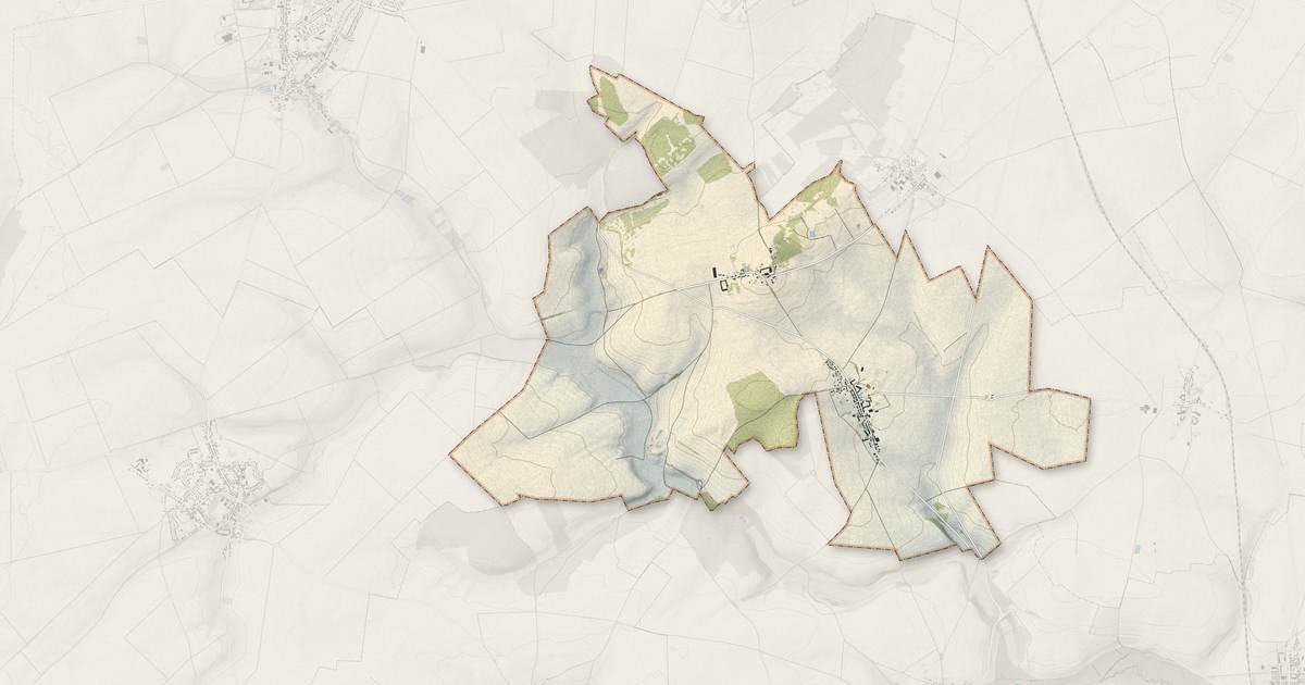 Portrait cartographique de Saint-Martin-aux-Bois : relief, eau, forêts, bâti et voies, calculés à partir des données de l'IGN