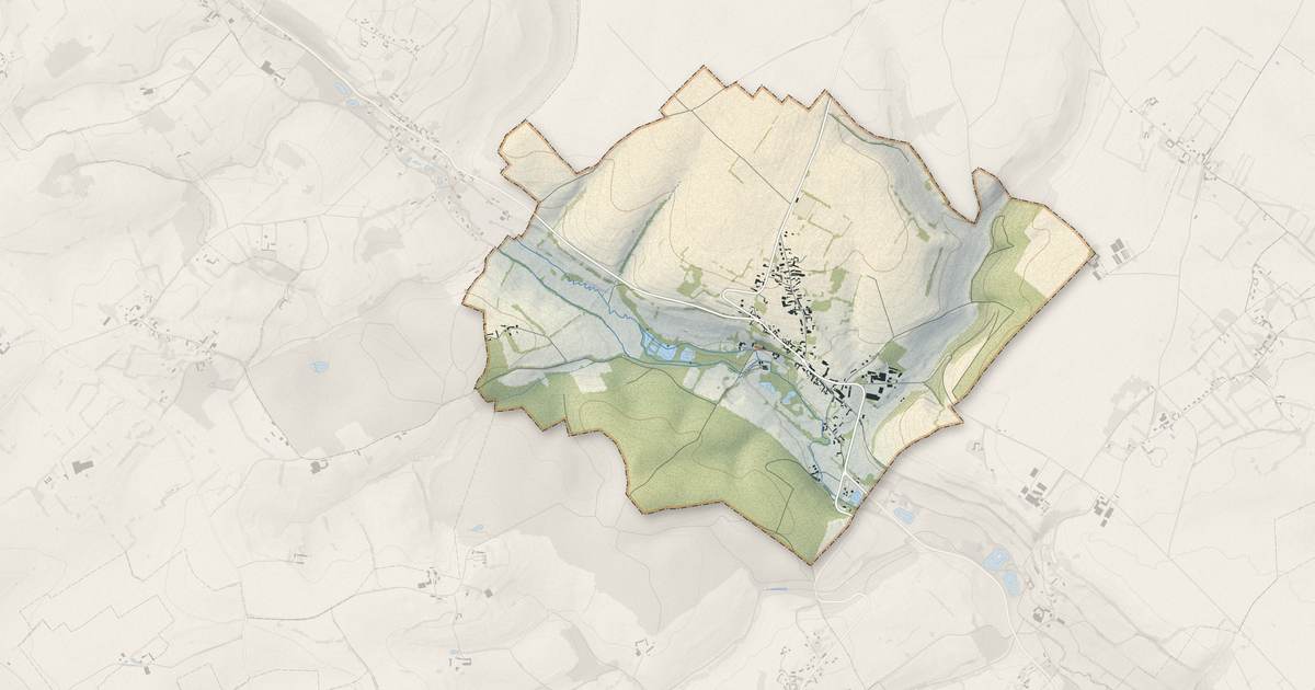 Portrait cartographique de Saint-Samson-la-Poterie : relief, eau, forêts, bâti et voies, calculés à partir des données de l'IGN