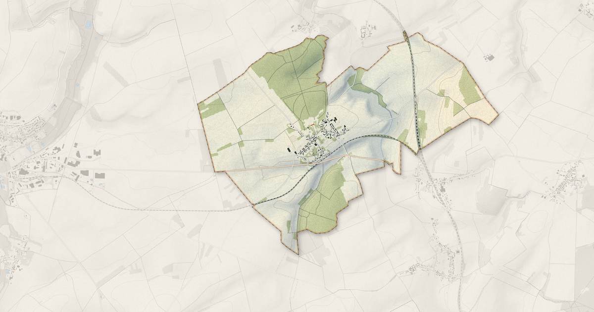 Portrait cartographique de Tartigny : relief, eau, forêts, bâti et voies, calculés à partir des données de l'IGN