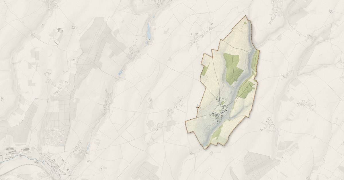 Portrait cartographique de Thibivillers : relief, eau, forêts, bâti et voies, calculés à partir des données de l'IGN