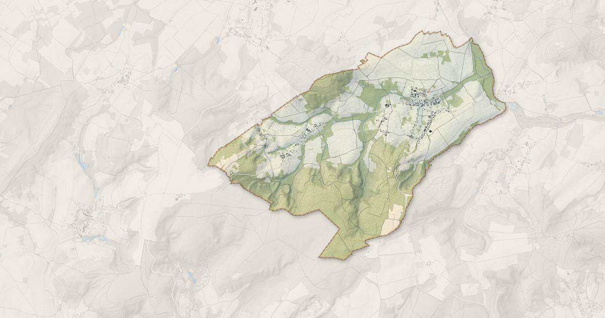 Portrait cartographique de Thiescourt : relief, eau, forêts, bâti et voies, calculés à partir des données de l'IGN
