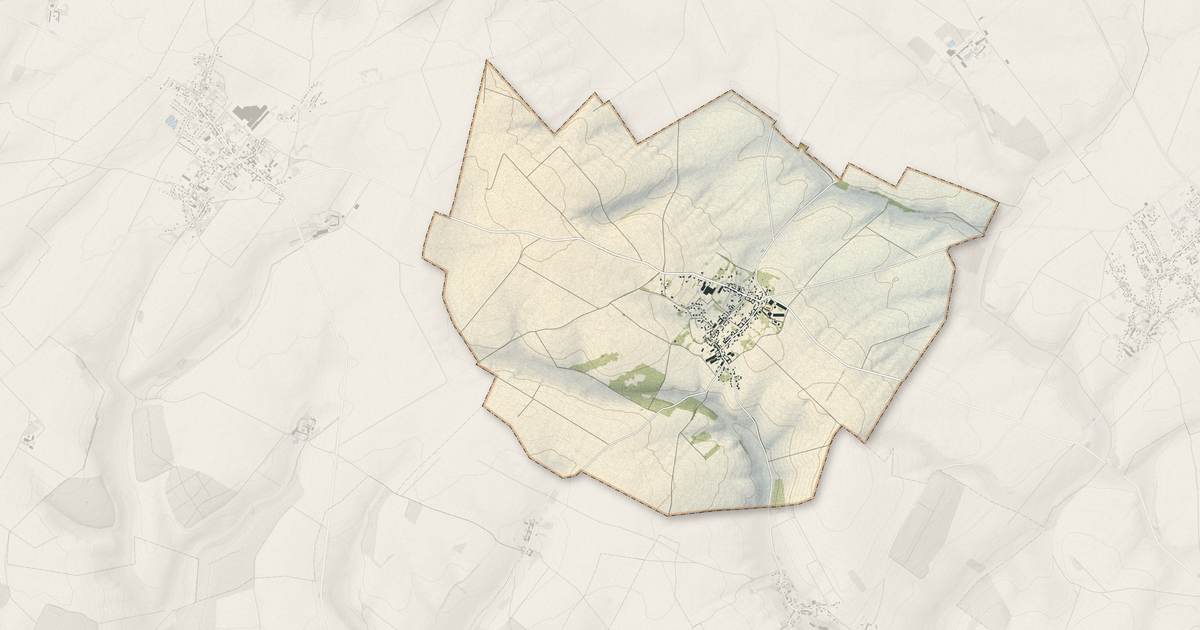 Portrait cartographique de Thieux : relief, eau, forêts, bâti et voies, calculés à partir des données de l'IGN