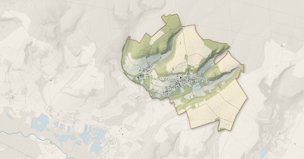 Portrait cartographique de Thury-sous-Clermont : relief, eau, forêts, bâti et voies, calculés à partir des données de l'IGN