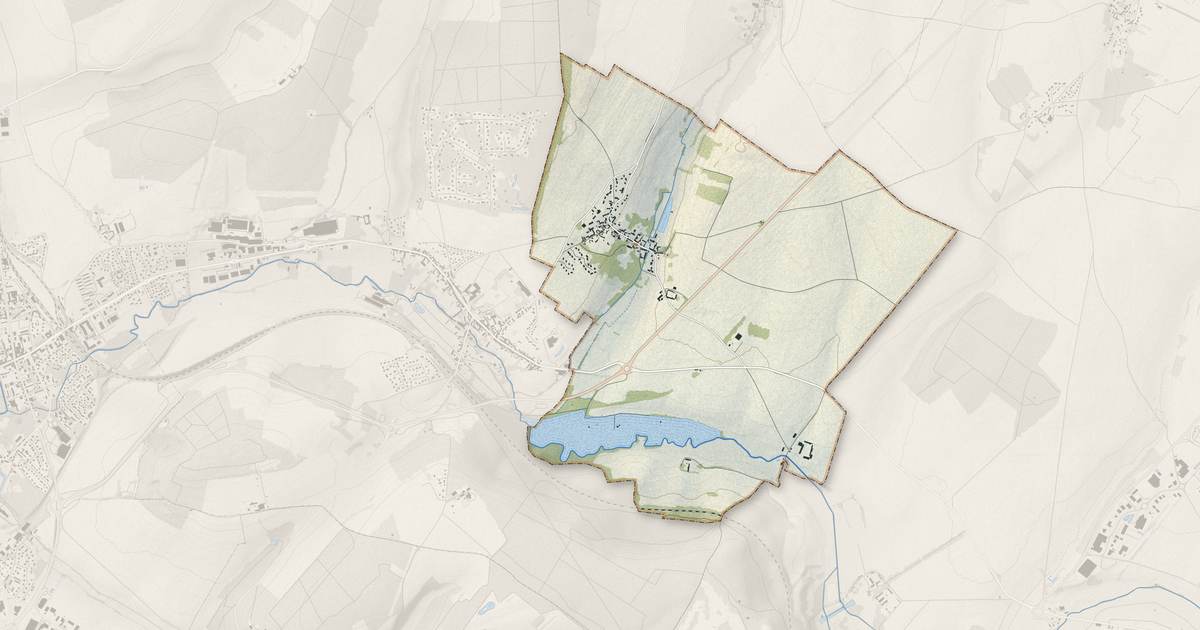 Portrait cartographique de Trie-la-Ville : relief, eau, forêts, bâti et voies, calculés à partir des données de l'IGN