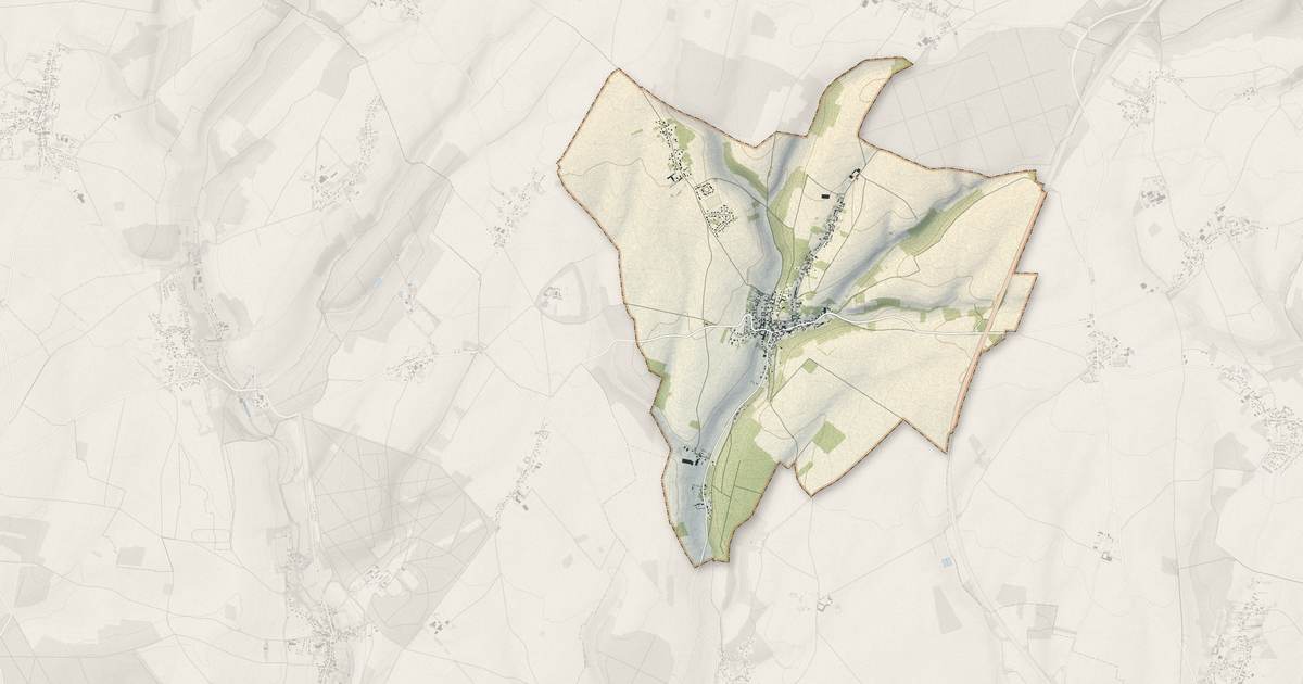 Portrait cartographique de Valdampierre : relief, eau, forêts, bâti et voies, calculés à partir des données de l'IGN