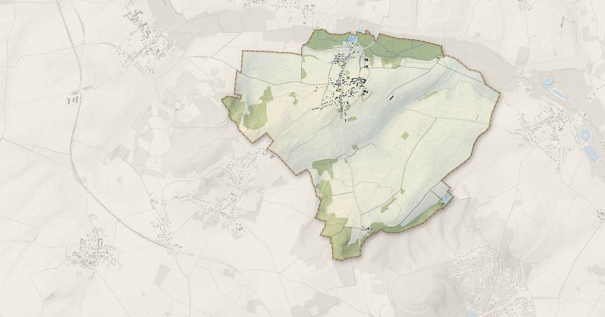 Portrait cartographique de Vandélicourt : relief, eau, forêts, bâti et voies, calculés à partir des données de l'IGN