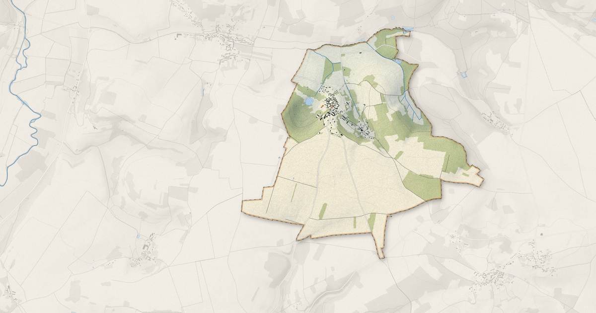 Portrait cartographique de Vaudancourt : relief, eau, forêts, bâti et voies, calculés à partir des données de l'IGN