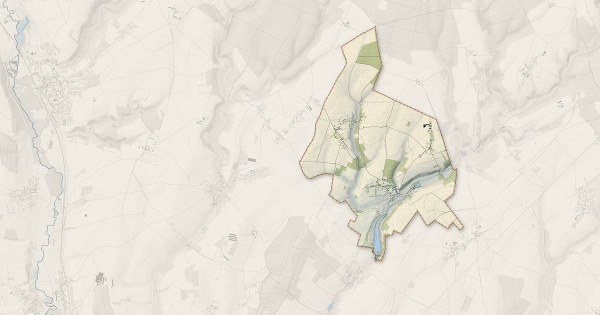 Portrait cartographique de Le Vaumain : relief, eau, forêts, bâti et voies, calculés à partir des données de l'IGN