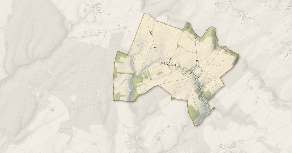 Portrait cartographique de Le Vauroux : relief, eau, forêts, bâti et voies, calculés à partir des données de l'IGN