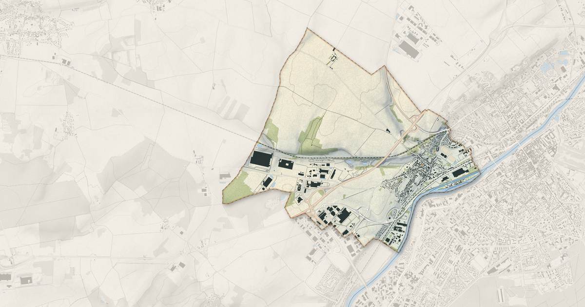 Portrait cartographique de Venette : relief, eau, forêts, bâti et voies, calculés à partir des données de l'IGN
