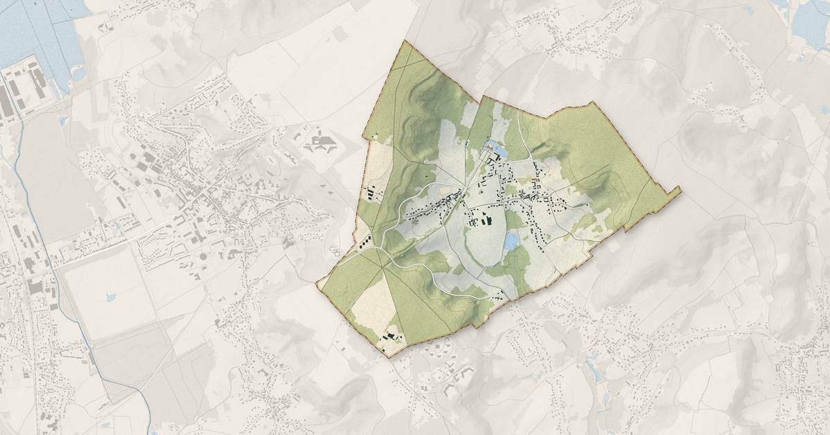 Portrait cartographique de Verderonne : relief, eau, forêts, bâti et voies, calculés à partir des données de l'IGN