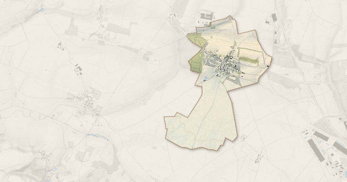 Portrait cartographique de Villeneuve-les-Sablons : relief, eau, forêts, bâti et voies, calculés à partir des données de l'IGN