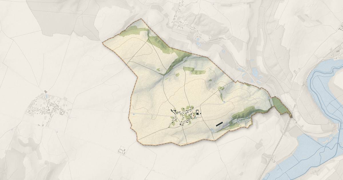 Portrait cartographique de La Villeneuve-sous-Thury : relief, eau, forêts, bâti et voies, calculés à partir des données de l'IGN