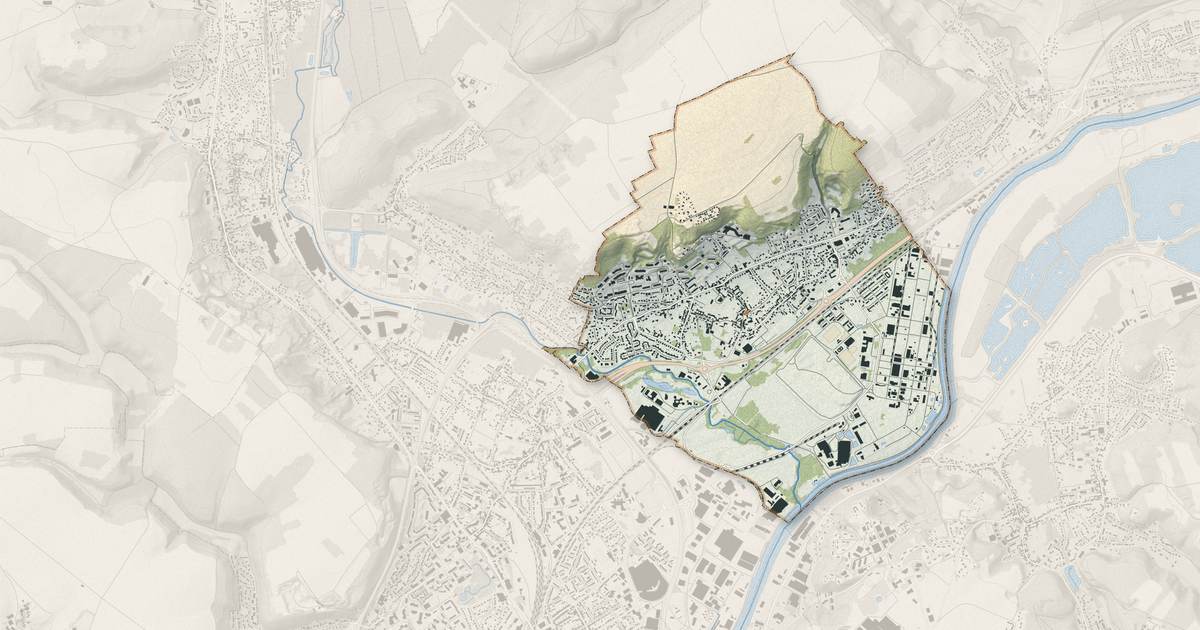 Portrait cartographique de Villers-Saint-Paul : relief, eau, forêts, bâti et voies, calculés à partir des données de l'IGN