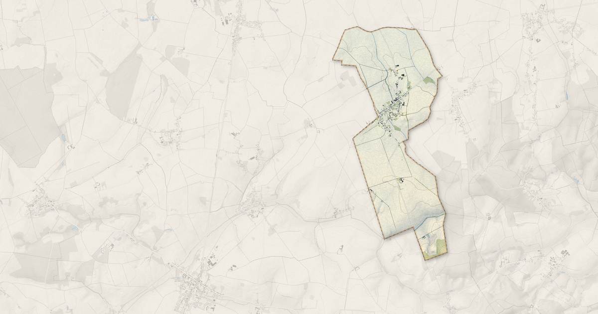 Portrait cartographique de Villeselve : relief, eau, forêts, bâti et voies, calculés à partir des données de l'IGN
