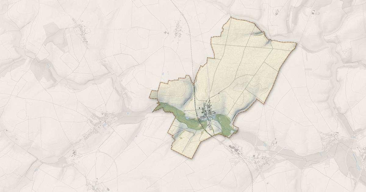 Portrait cartographique de Wacquemoulin : relief, eau, forêts, bâti et voies, calculés à partir des données de l'IGN