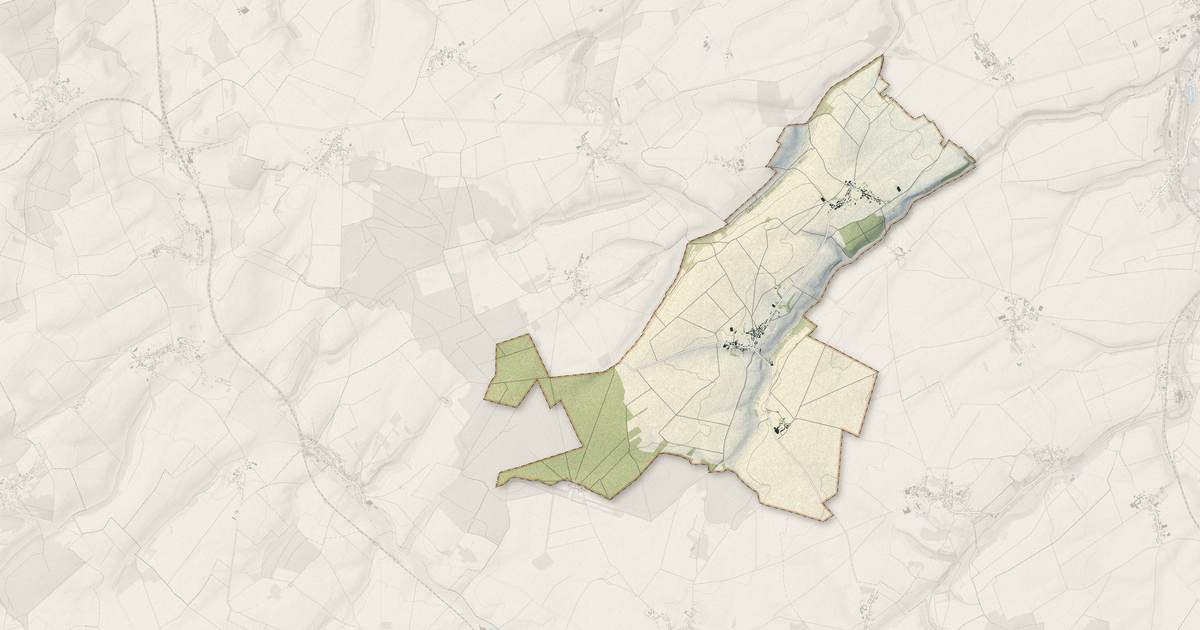 Portrait cartographique de Welles-Pérennes : relief, eau, forêts, bâti et voies, calculés à partir des données de l'IGN