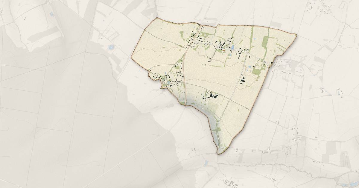Portrait cartographique de Auguaise : relief, eau, forêts, bâti et voies, calculés à partir des données de l'IGN