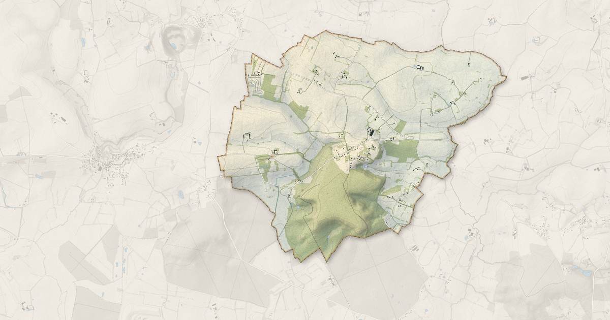 Portrait cartographique de Aunay-les-Bois : relief, eau, forêts, bâti et voies, calculés à partir des données de l'IGN