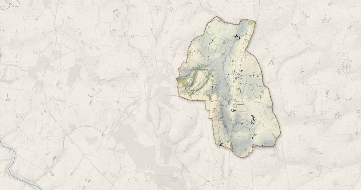 Portrait cartographique de Avrilly : relief, eau, forêts, bâti et voies, calculés à partir des données de l'IGN